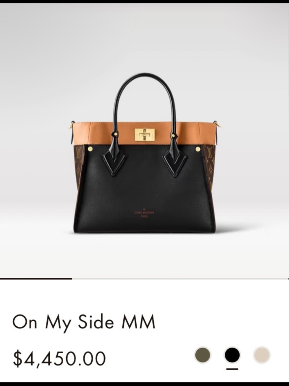 Orange and Cream Leather Tote with Monogram Side Panels - Picture 10 of 10